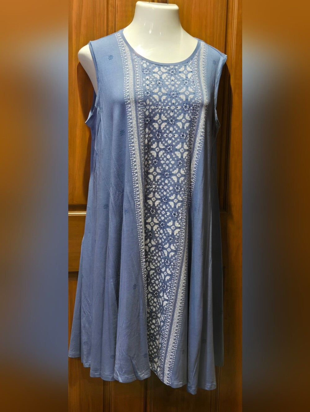 Style & Co. Periwinkle Blue Printed Swing Midi Dress